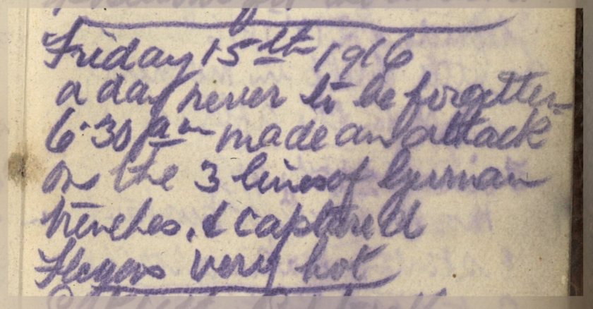 ELG War Diary 15/09/1916